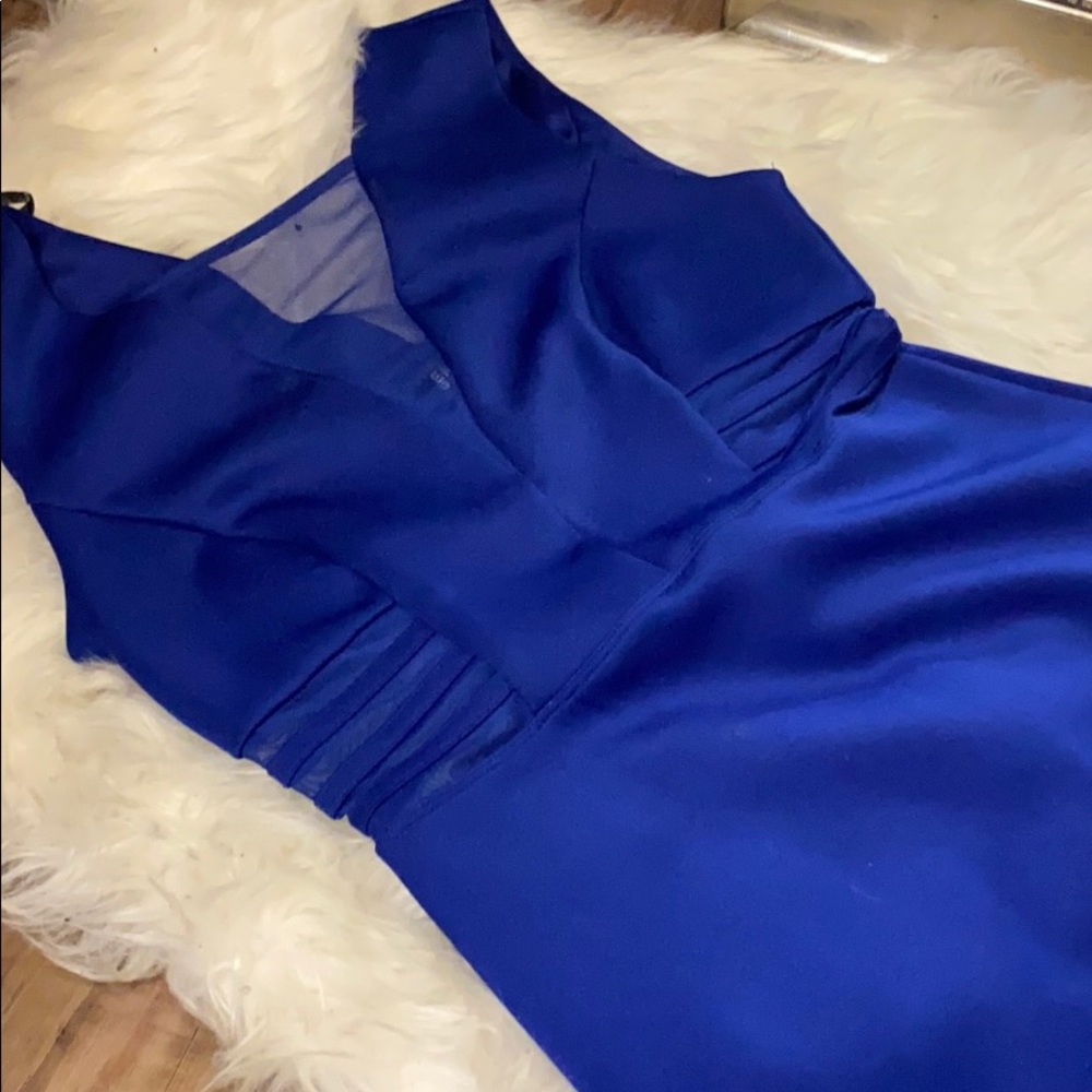 Royal blue body con semi formal dress